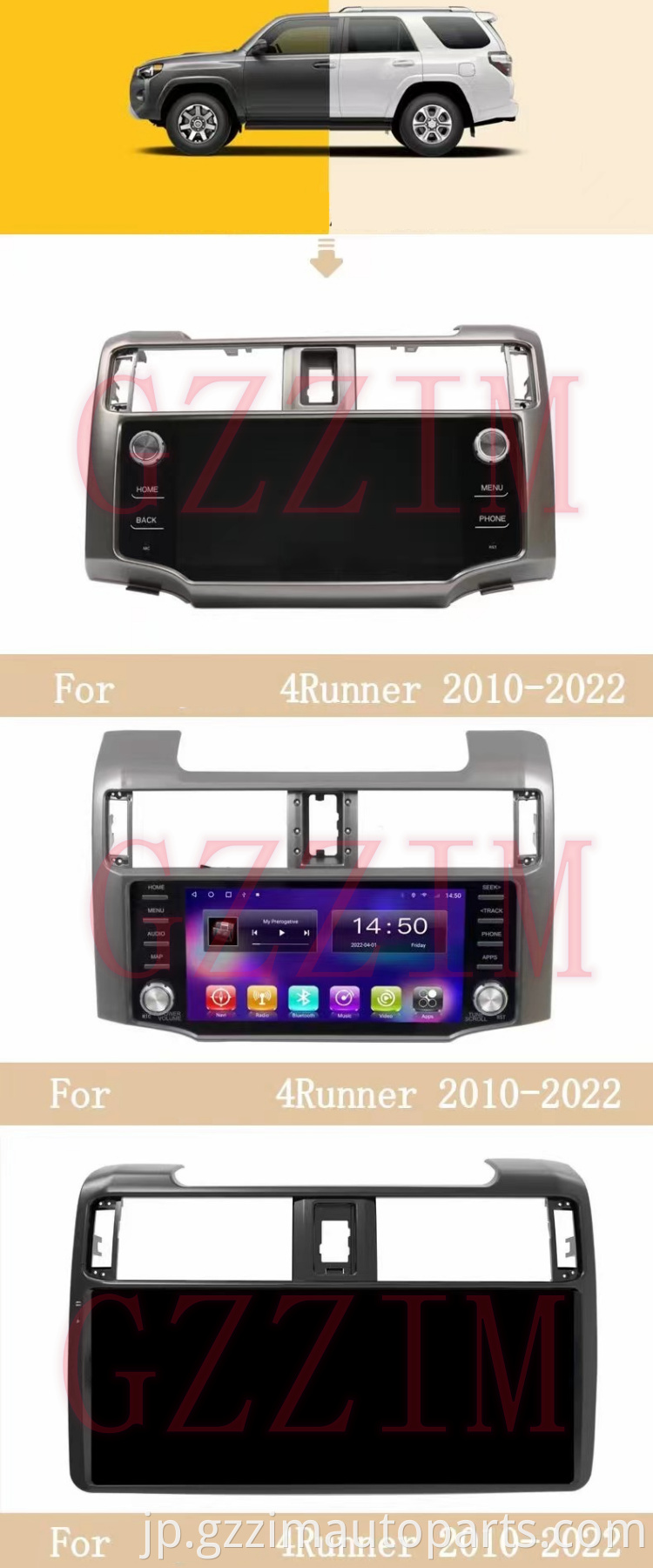 Hot Sale Car Radio IPS Android Multimedia Player GPS Navigation For 4Runner 2010-2021